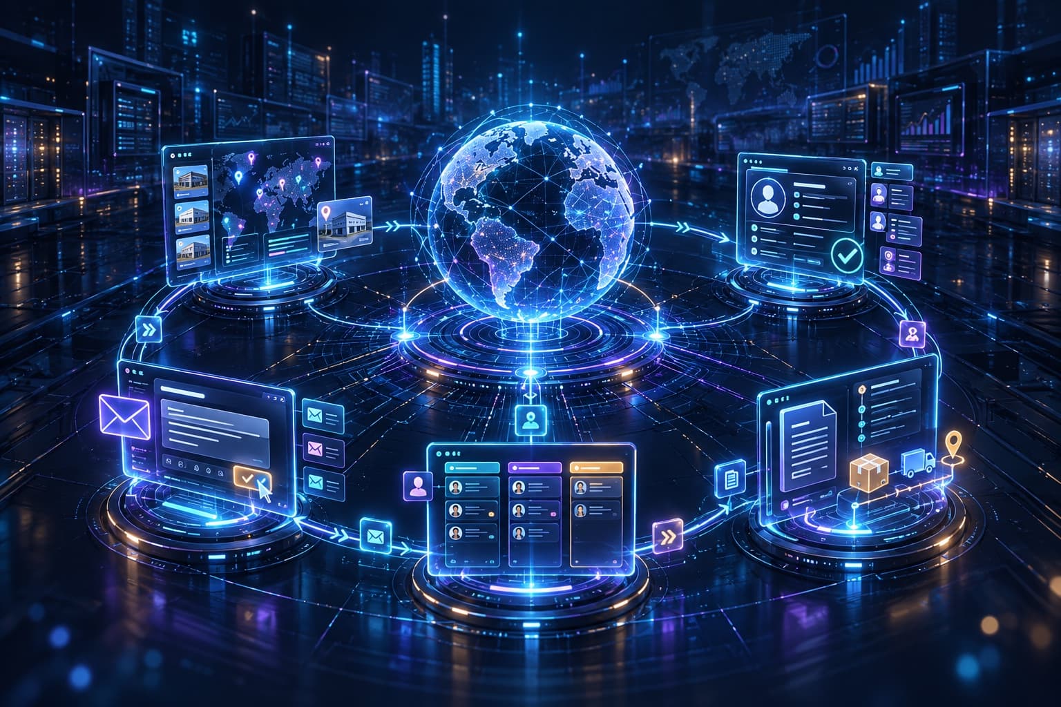 A world connecting customer research, communication, CRM, and order dashboards